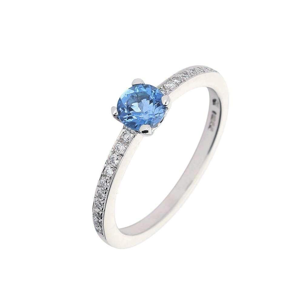 Platinum aquamarine & diamond ring Ring Christopher Wharton