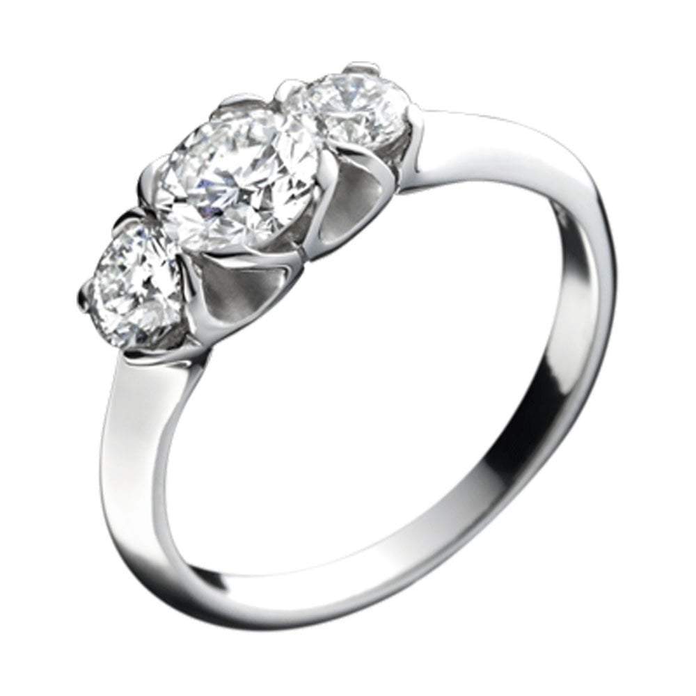 Platinum 1.21 ct certified natural diamond trilogy ring Ring Christopher Wharton