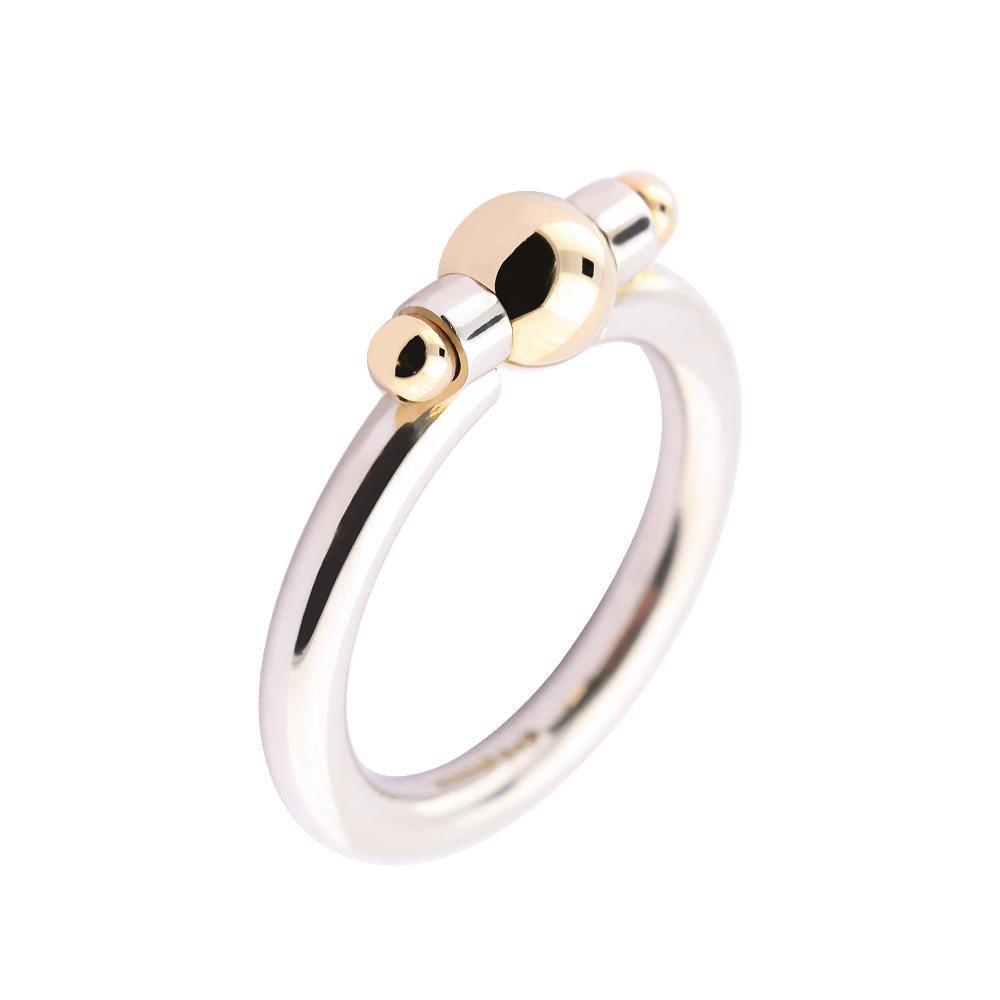 Silver & 9ct gold bead ring Ring Church House