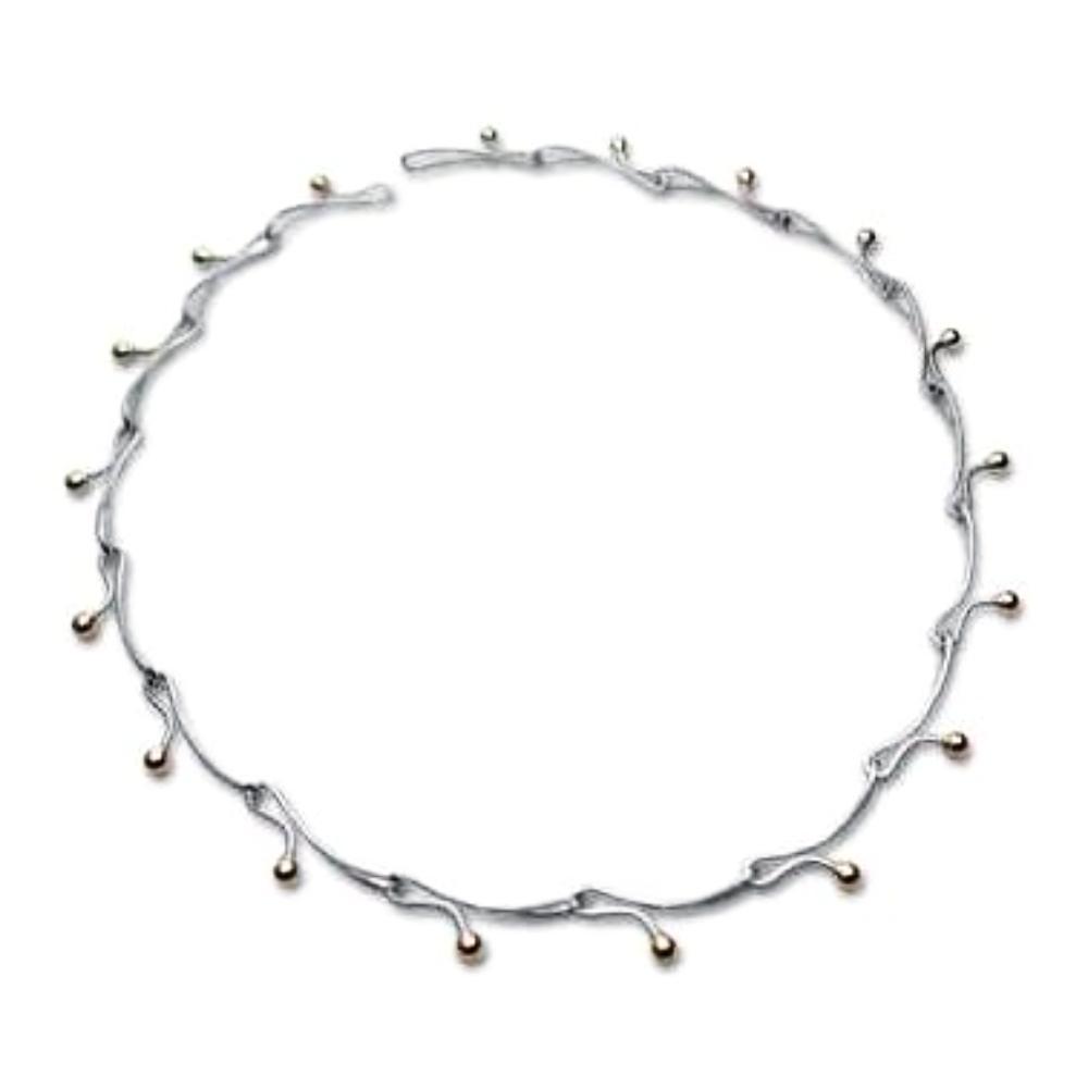 Silver & 9ct gold bead interlink necklace Necklace Church House