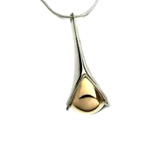 Silver & 9ct gold bud pendant Pendant Church House