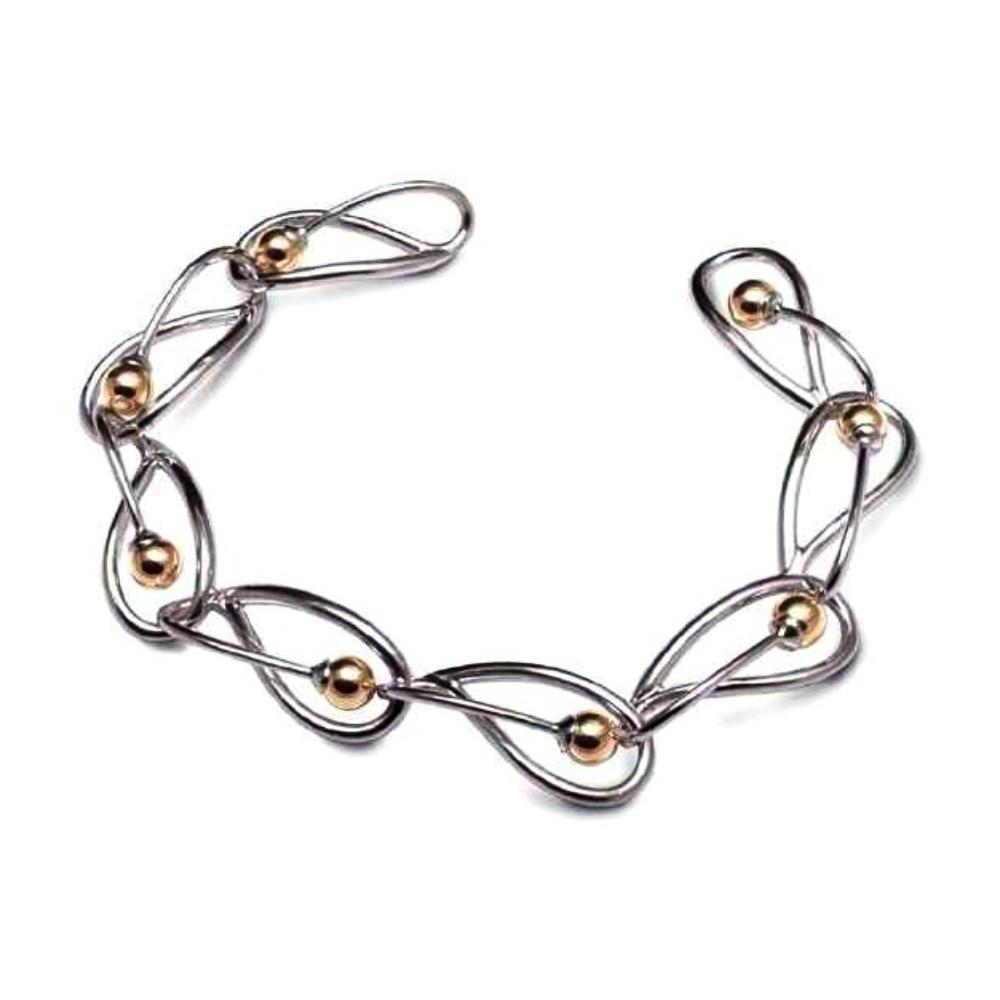 Silver & 9ct gold loops handmade bracelet Bracelet Church House