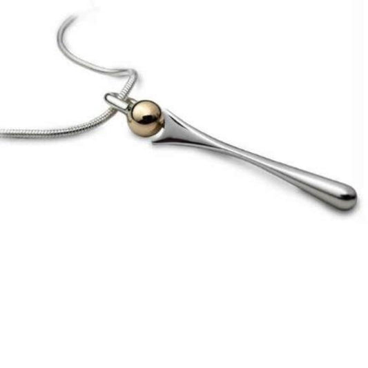 Silver & 9ct gold bead fishtail pendant Pendant Church House