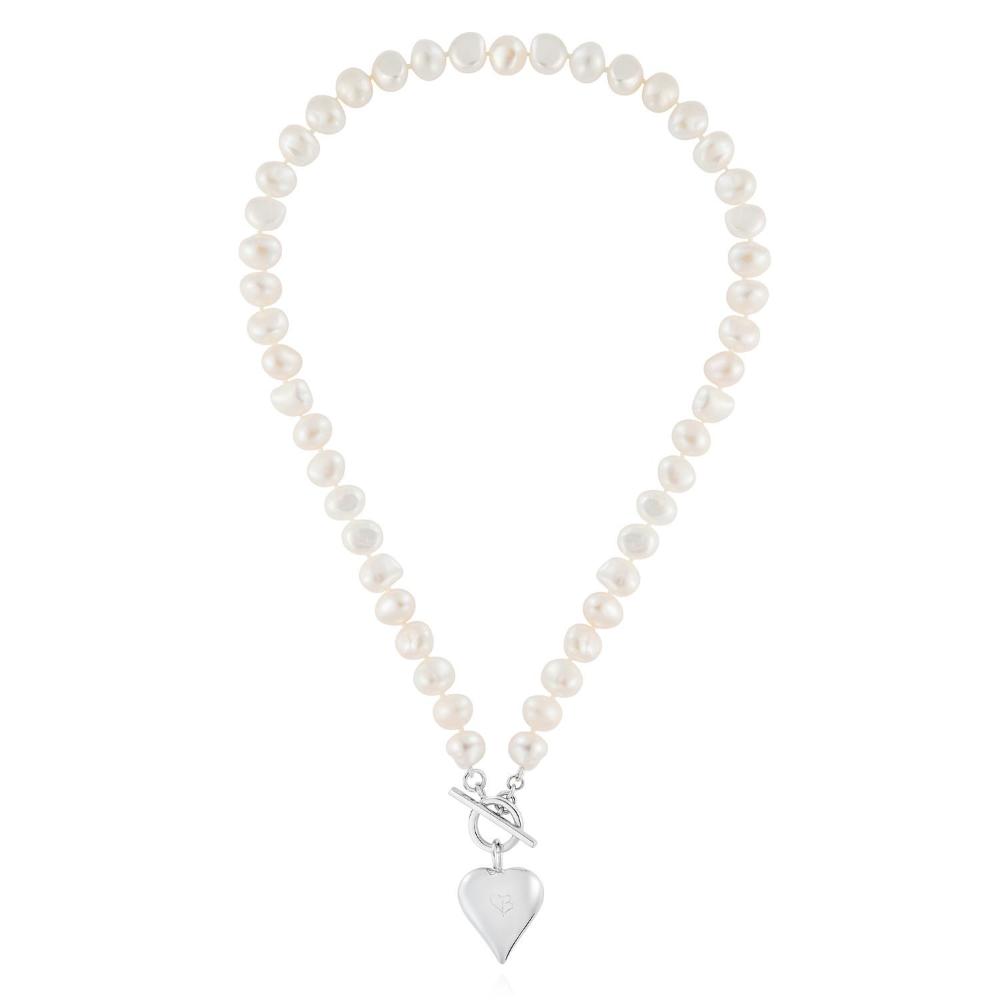 Claudia Bradby Silver signature heart white pearl long necklace Necklace Claudia Bradby