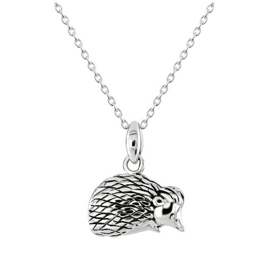 Silver Oxidised Hedgehog Pendant Pendant DEW