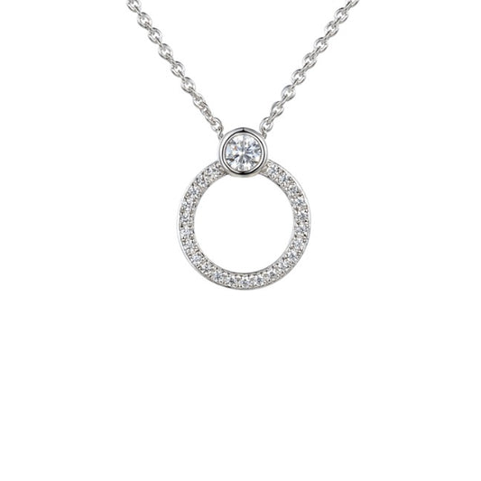 Silver and cubic zirconia hoop pendant Pendant Amore