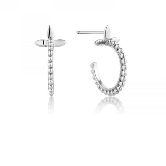 Ania Haie Silver modern beaded hoop earrings Earrings Ania Haie