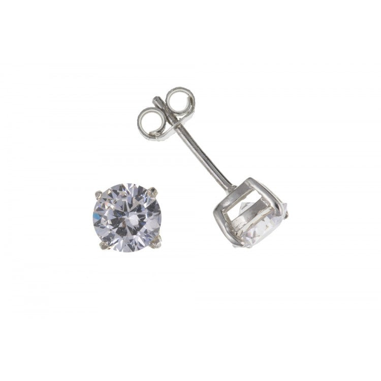 Silver CZ 6mm claw stud earrings Earrings Ian Dunford