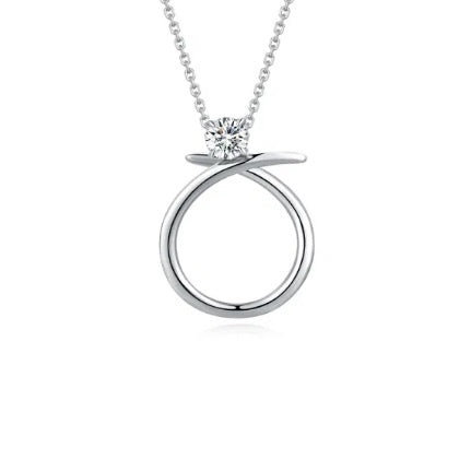 Fei Liu Silver and CZ radiance plain swirl pendant Pendant Fei liu