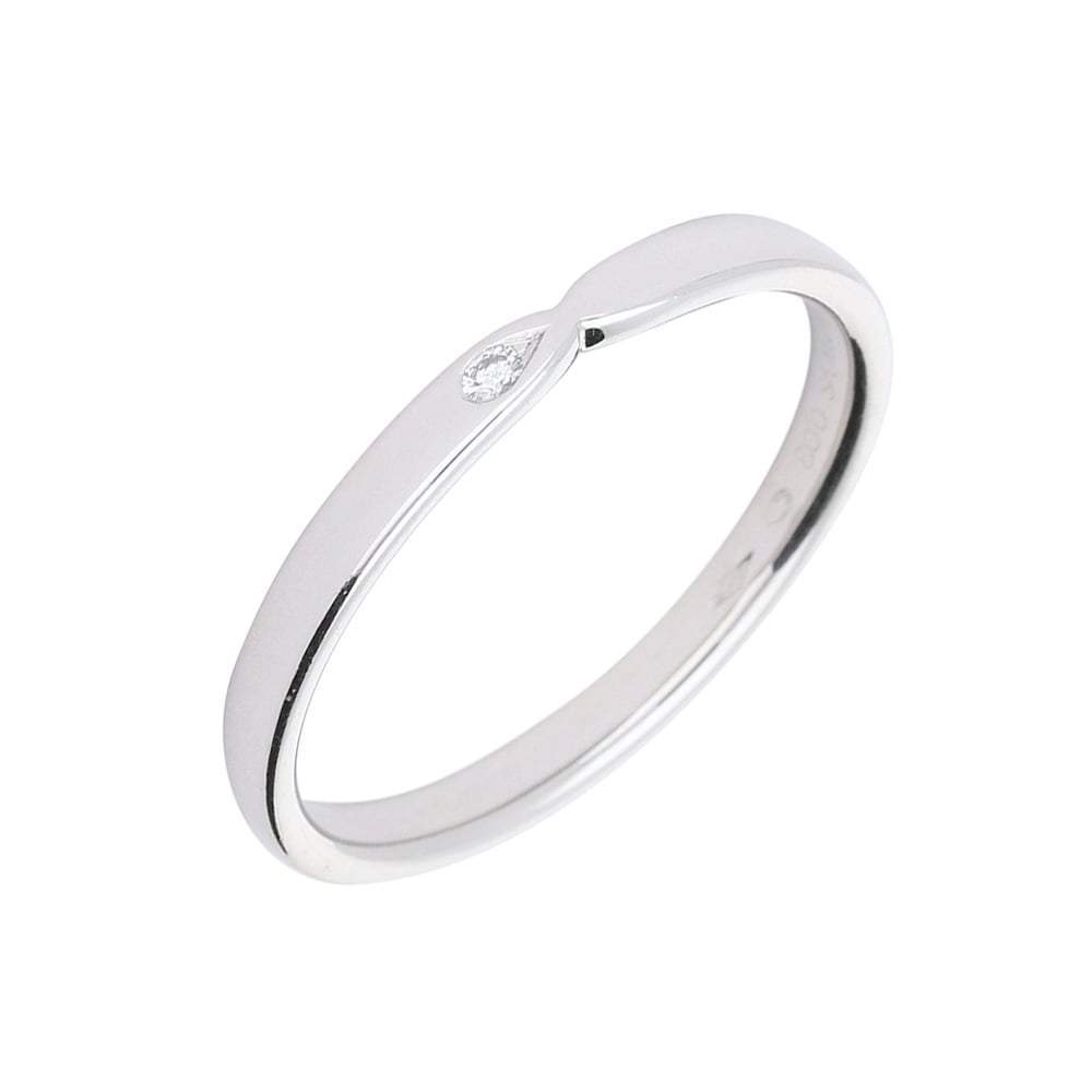 Furrer Jacot Platinum diamond set band with pinched centre Ring Furrer Jacot