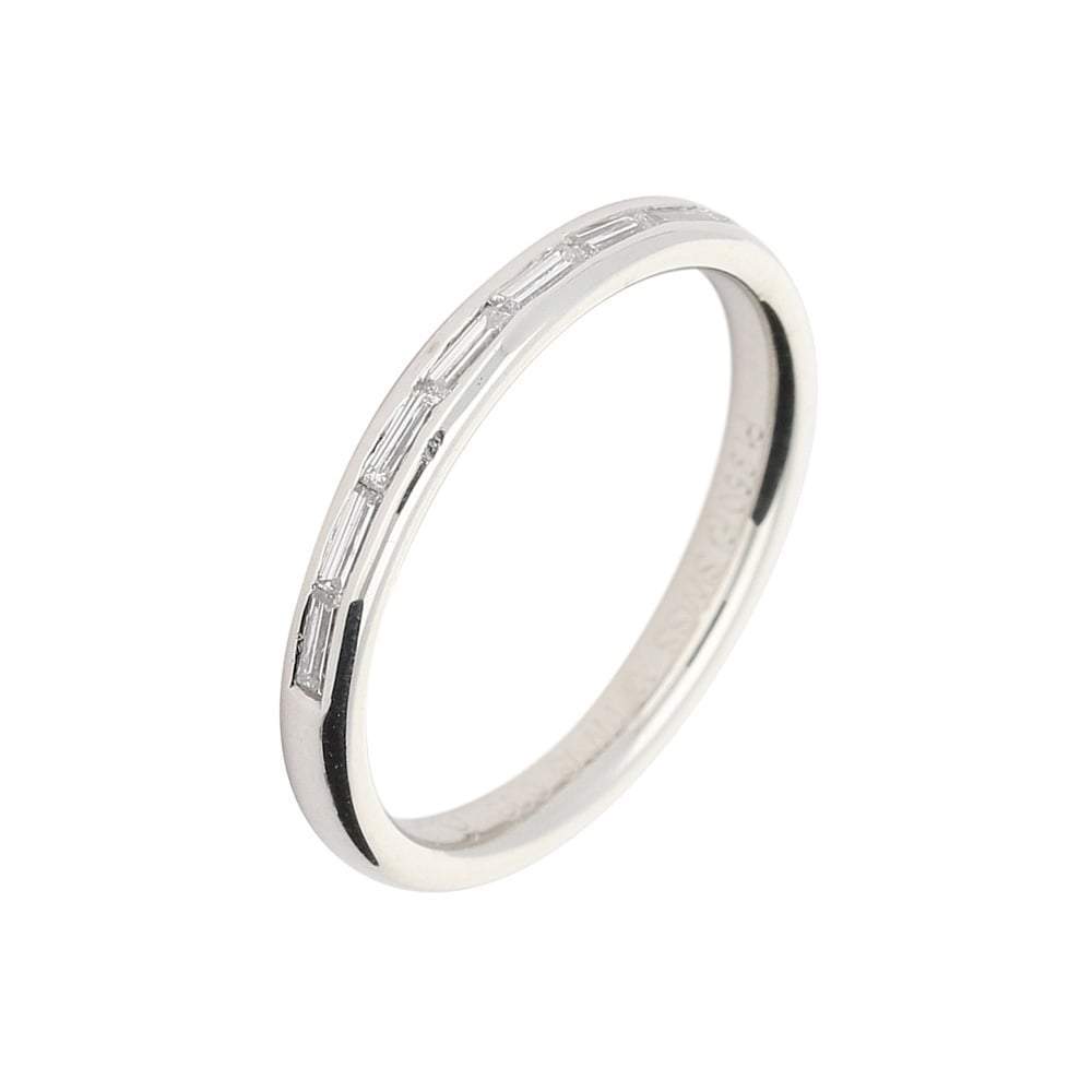 Platinum baguette cut TWVS 0.33ct diamond half eternity ring Ring Furrer Jacot