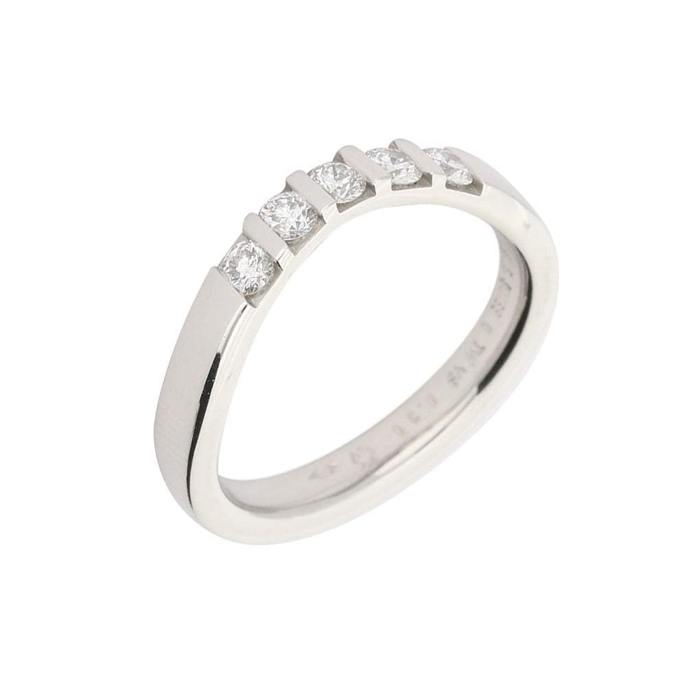 Furrer Jacot Platinum shaped 5 bar set TWVS 0.30ct diamond eternity ring. Ring Furrer Jacot