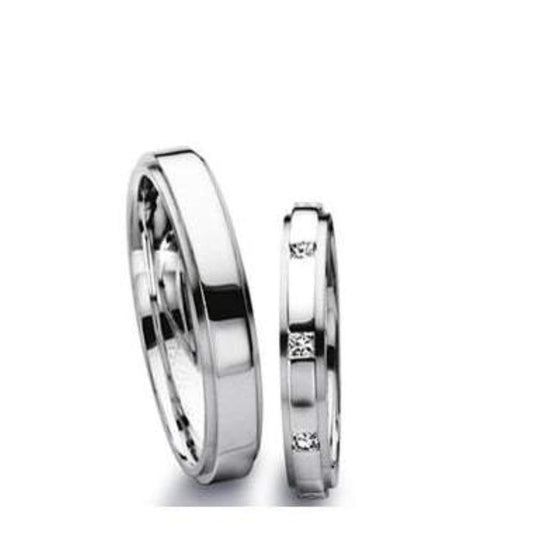 Platinum 0.27ct TWVS Diamond band with grooved edges Ring Furrer Jacot