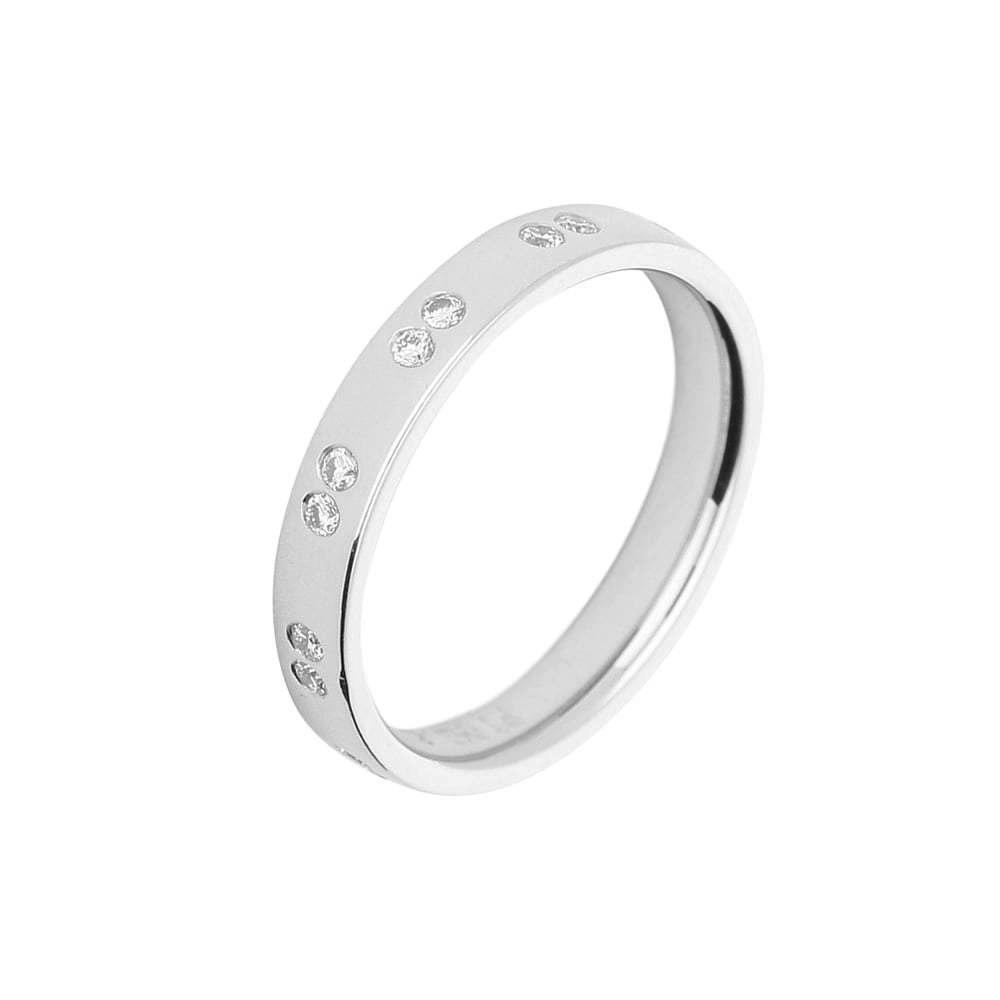Gerstner Platinum brilliant cut diamond pairs in a full eternity band size L Ring Gerstner