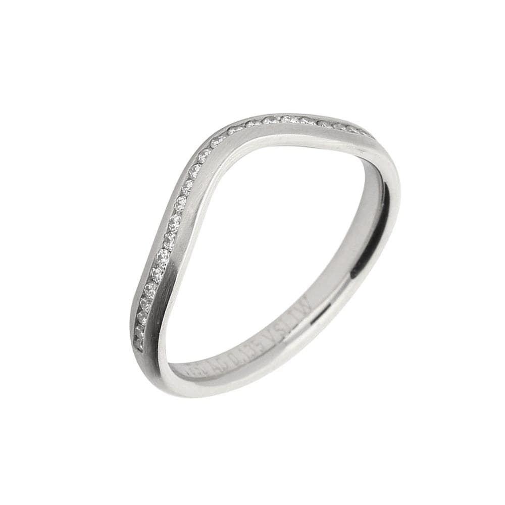 Platinum shaped channel set TW VS1 diamond half eternity ring Ring Gerstner