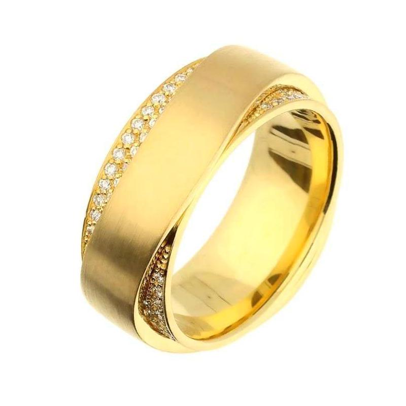 Henrich and Denzel heavy 18ct double band 0.36ct diamond ring Ring Henrich & Denzel