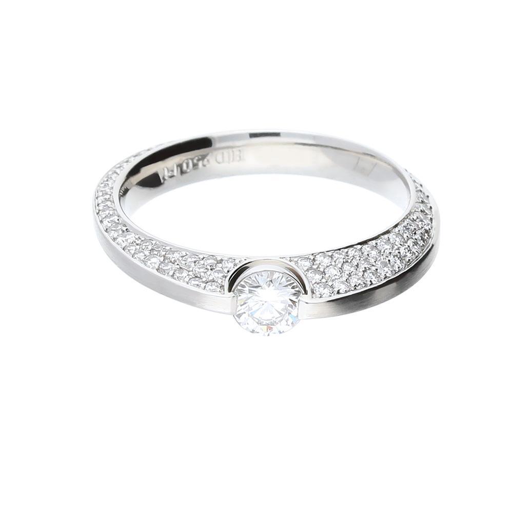 Platinum 0.27ct brilliant cut and pave set natural Diamond ring Ring Henrich & Denzel