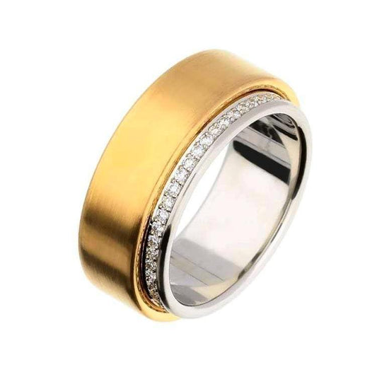 Rose gold & Platinum Diamond edged band Ring Henrich & Denzel