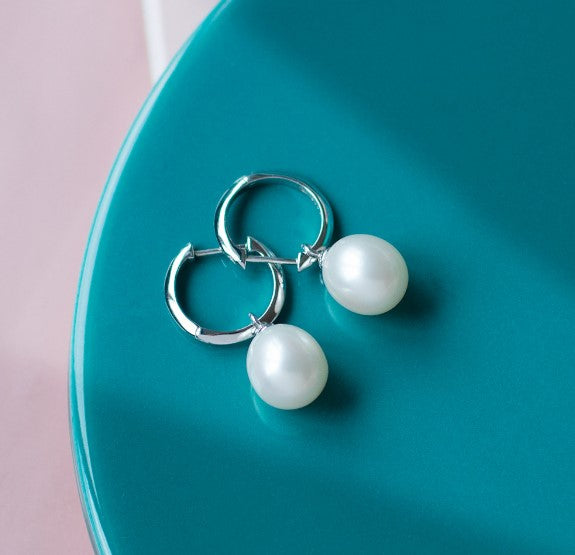 Revival Astoria Pearl Drop Hoop Earrings Earrings Kit Heath