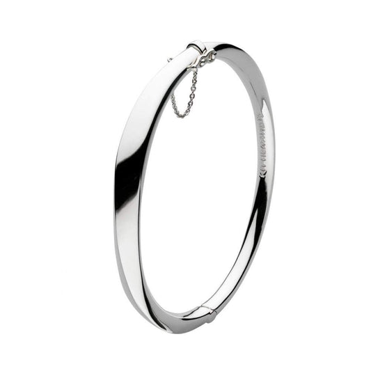 Kit Heath Silver bevel curve hinged bangle Bangle Kit Heath