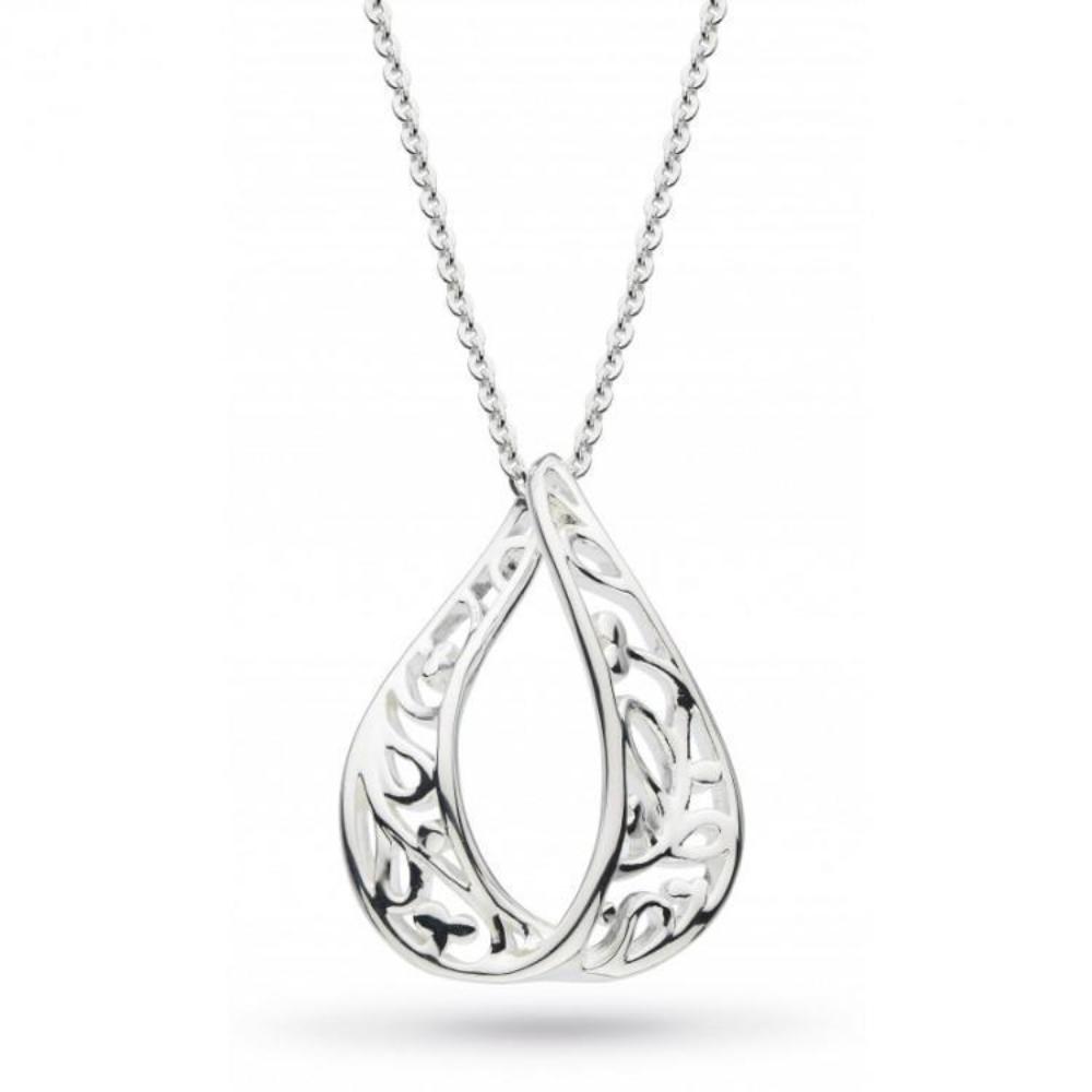 Silver blossom flourish teardrop pendant Pendant Kit Heath   