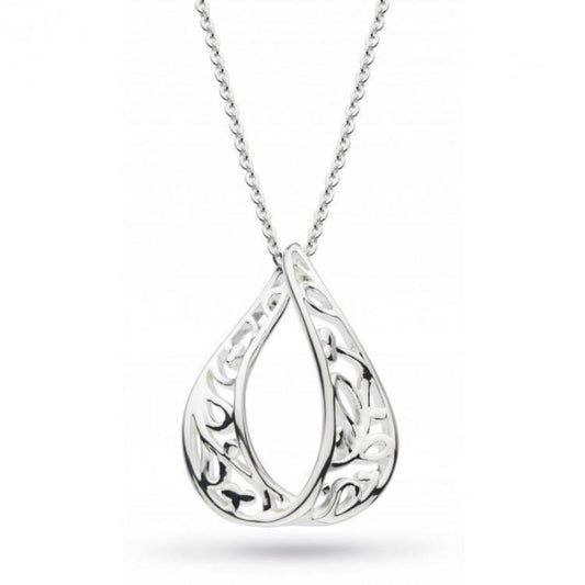 Silver blossom flourish teardrop pendant Pendant Kit Heath