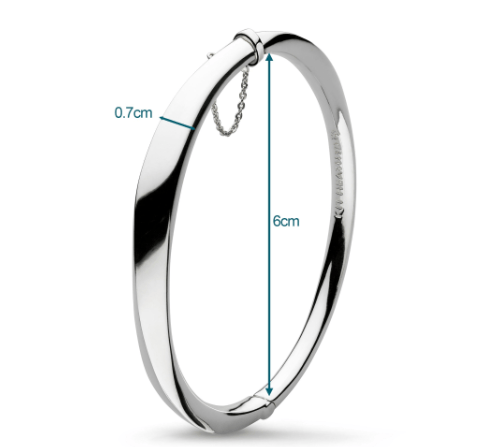 Kit Heath Silver bevel curve hinged bangle Bangle Kit Heath