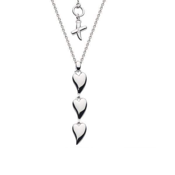 Silver desire kiss triple heart necklace Necklace Kit Heath