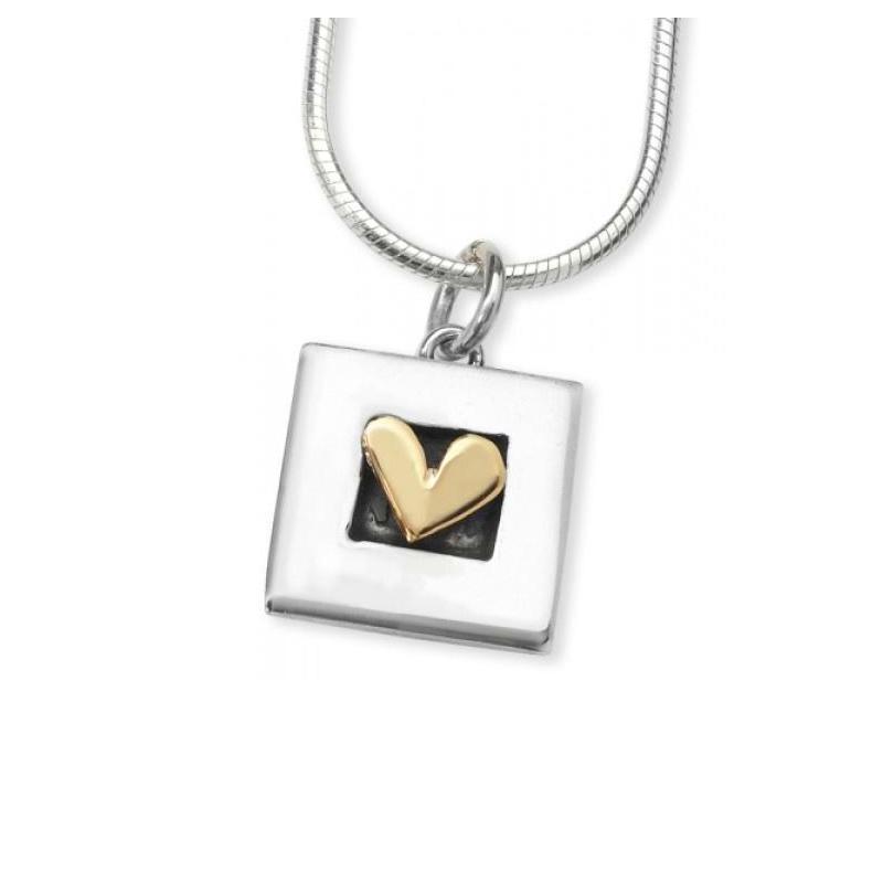Linda Macdonald Silver and 9ct framed heart petite necklace Pendant Linda Macdonald