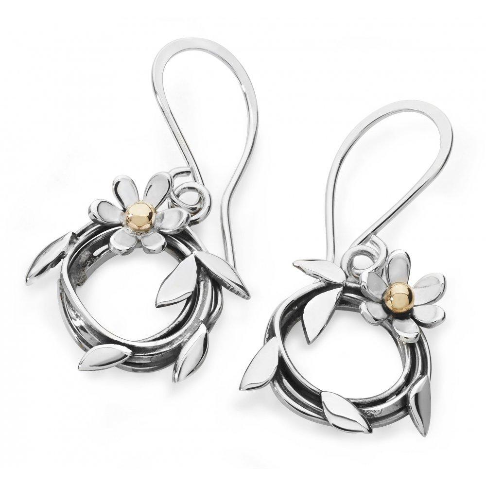 Linda Macdonald Silver gold entwined hook earrings Earrings Linda Macdonald