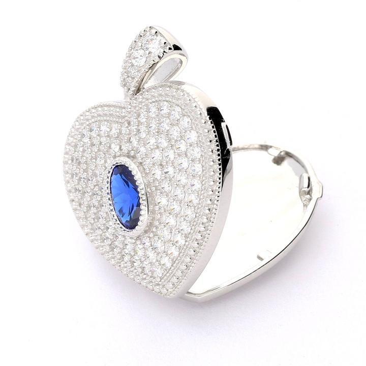 Lola Locket Silver blue India heart locket Locket Lola Locket   