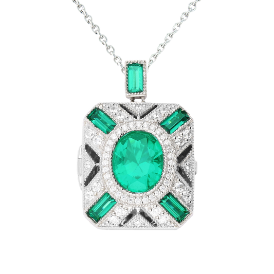 Lola Locket Silver green Valentina locket Locket Lola Locket