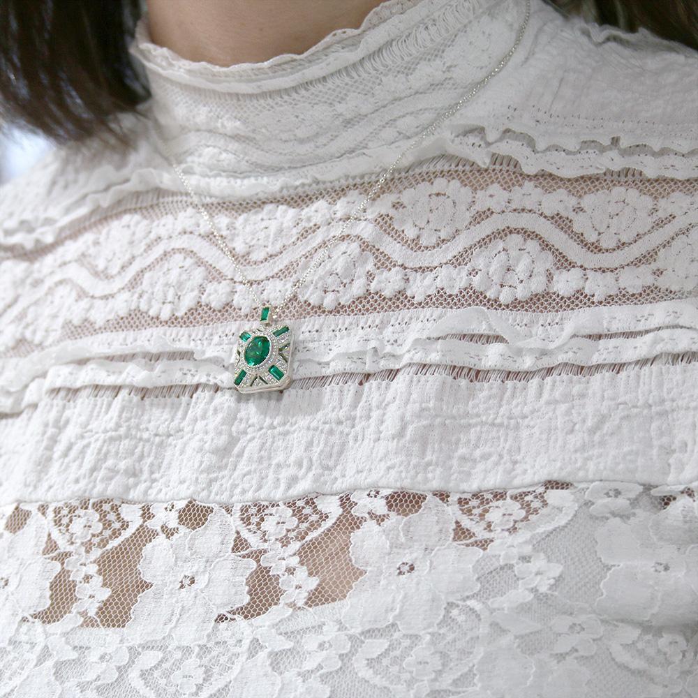 Lola Locket Silver green Valentina locket Locket Lola Locket