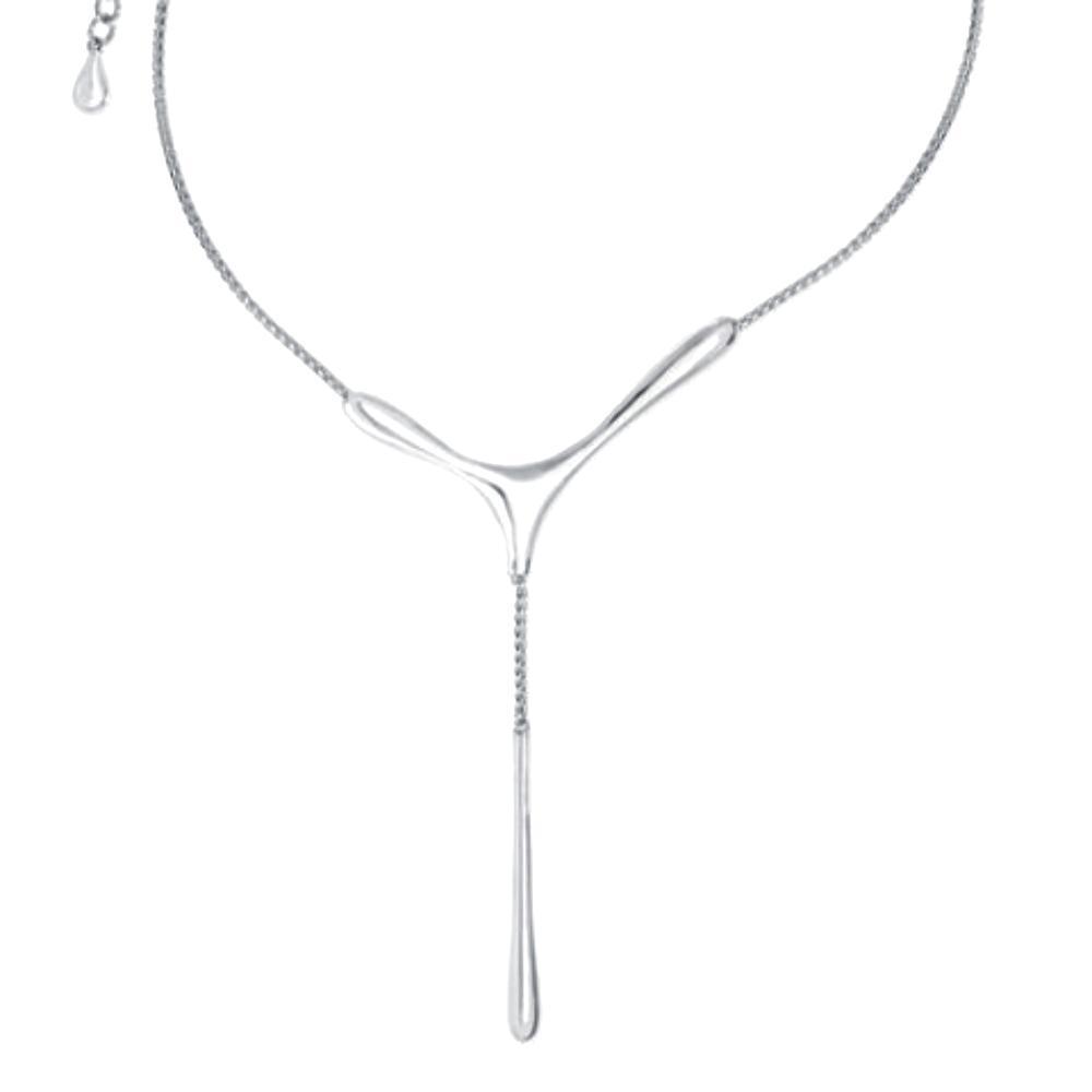 Silver drop chain best sale necklace