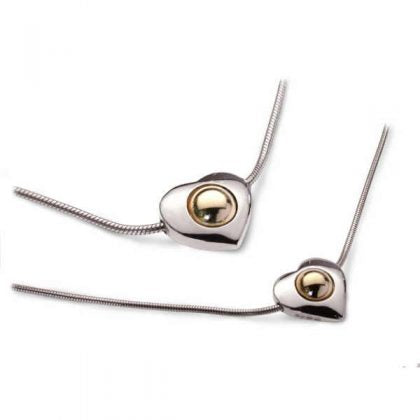 Silver & 9ct gold bead heart pendant Pendant Church House