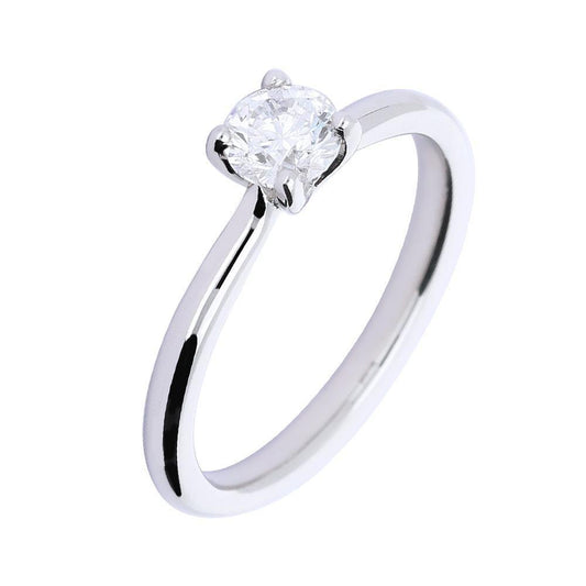 Platinum 0.50ct brilliant Natural Diamond four claw ring Ring Rock Lobster