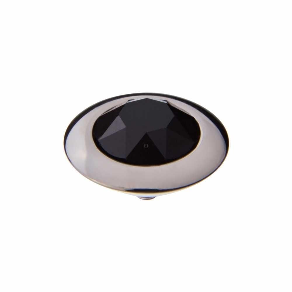 Qudo Steel jet swarovski 13mm tondo ring top Ring Topper Qudo Composable Rings