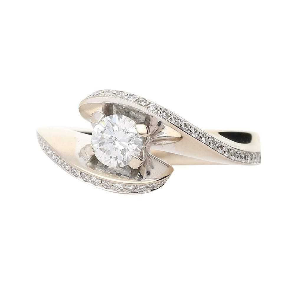 18ct white gold 0.64ct natural diamond cradle ring Ring Monica Ebner