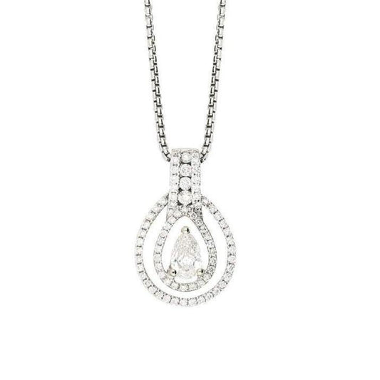 18ct white gold 0.67ct pear shape internally flawless certified diamond halo necklace Pendant Rock Lobster   