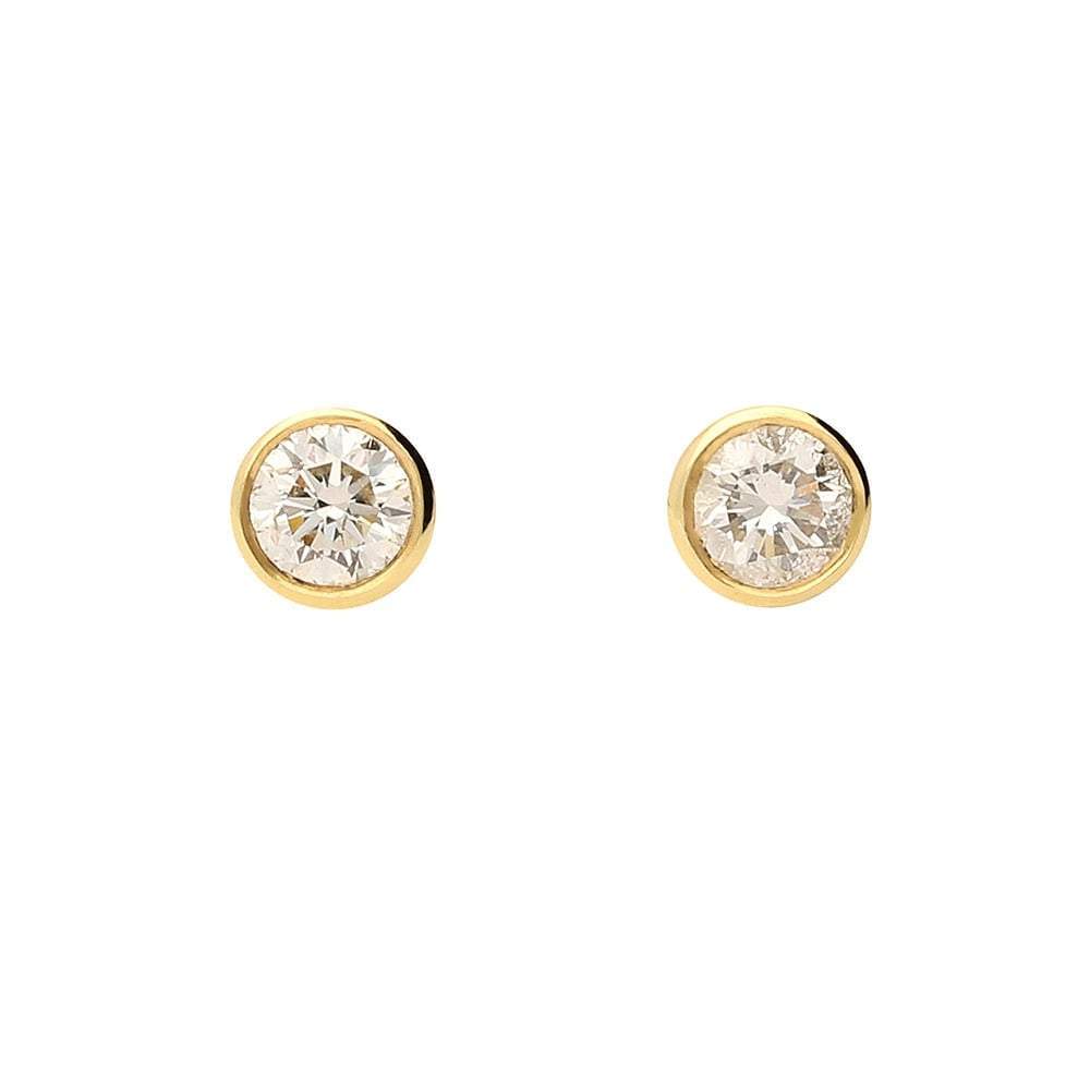 18ct yellow gold rubover 0.25 brilliant cut diamond earrings Earrings Hans Rivoir