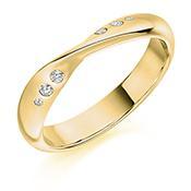 Diamond 0.09ct shaped 1/2 eternity ring Ring Gemex 18ct yellow gold *