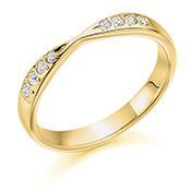 Diamond 0.15ct shaped 1/2 eternity ring Ring Gemex 18ct yellow gold *