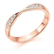 Diamond 0.15ct shaped 1/2 eternity ring Ring Gemex 18ct rose gold *
