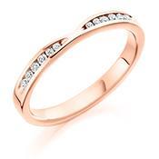 Diamond 0.18ct shaped 1/2 eternity ring Ring Gemex 18ct rose gold *