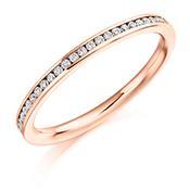 Diamond 0.20ct channel set 1/2 eternity ring Ring Rock Lobster 18ct rose gold *  