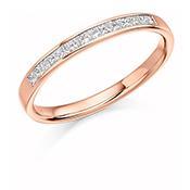 Diamond 0.20ct channel set 1/2 eternity ring Ring Rock Lobster 18ct rose gold *  