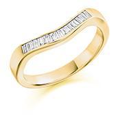 Diamond 0.20ct shaped 1/2 eternity ring Ring Gemex 18ct yellow gold *