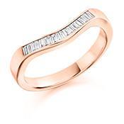 Diamond 0.20ct shaped 1/2 eternity ring Ring Gemex 18ct rose gold *