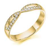 Diamond 0.25ct bow shaped half eternity ring Ring Gemex 18ct yellow gold *