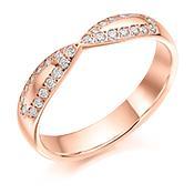 Diamond 0.25ct bow shaped half eternity ring Ring Gemex 18ct rose gold *